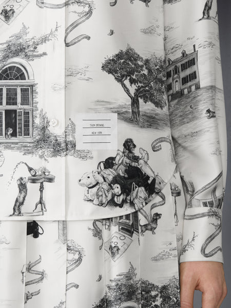 SILK TWILL HECTOR TOILE SHIRT BLK/WHT