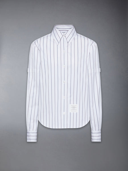 BAR STRIPE POPLIN ARMBAND EASY FIT SHIRT MED GREY