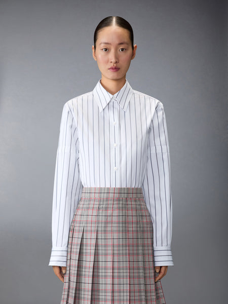 BAR STRIPE POPLIN ARMBAND EASY FIT SHIRT MED GREY