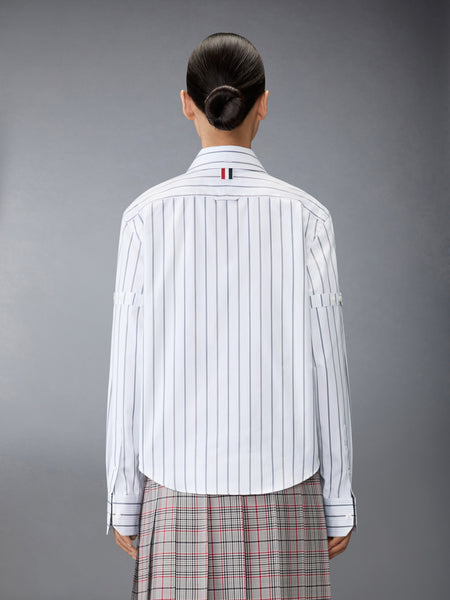 BAR STRIPE POPLIN ARMBAND EASY FIT SHIRT MED GREY