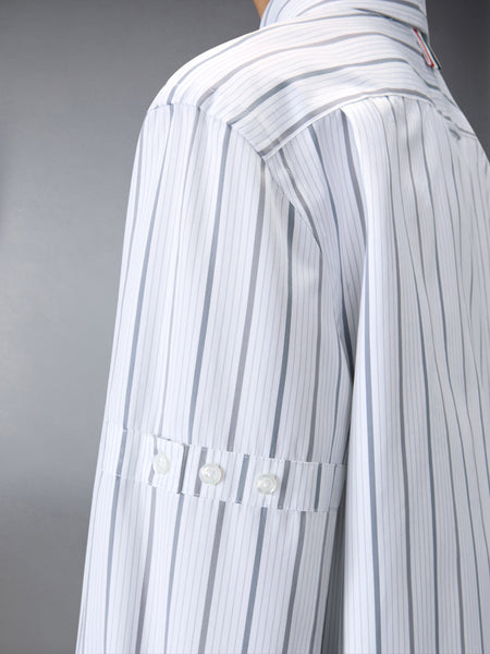 BAR STRIPE POPLIN ARMBAND EASY FIT SHIRT MED GREY