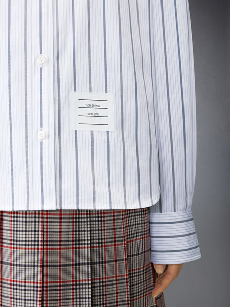 BAR STRIPE POPLIN ARMBAND EASY FIT SHIRT MED GREY