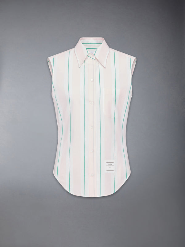 MADRAS COTTON STRIPED SLEEVELESS SHIRT - featured image