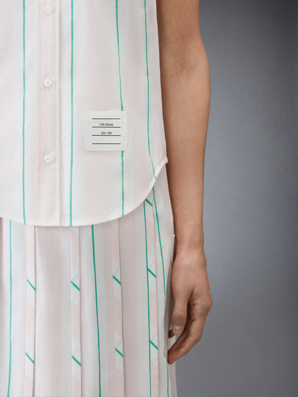 MADRAS COTTON STRIPED SLEEVELESS SHIRT - image 3