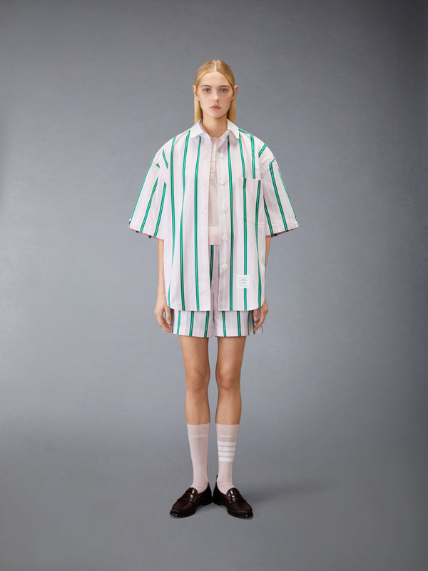 REPP STRIPE POPLIN SUPERSIZED SHORT SLEEVE SHIRT - image 3
