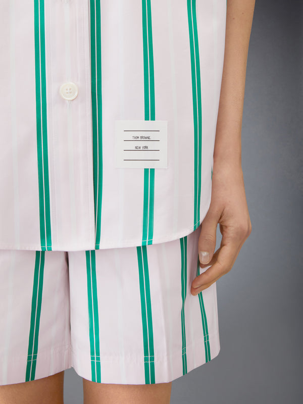 REPP STRIPE POPLIN SUPERSIZED SHORT SLEEVE SHIRT - image 4