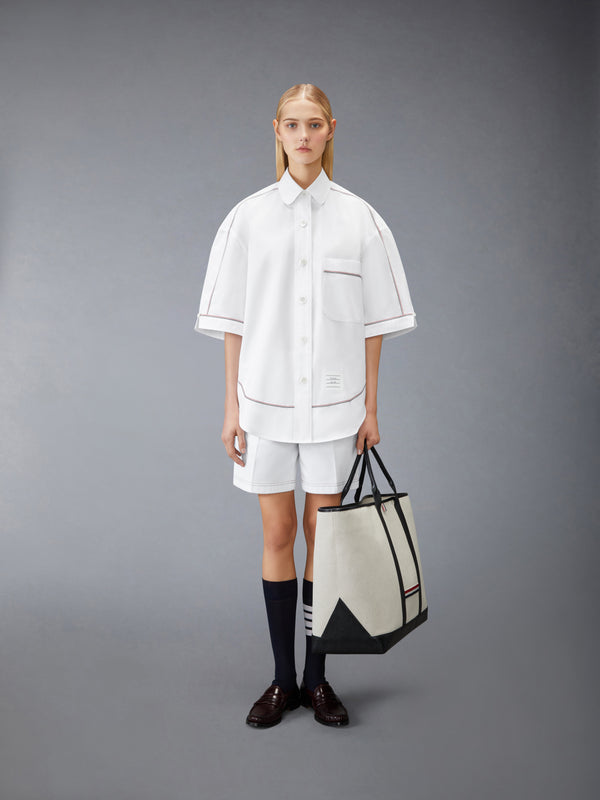 SOLID POPLIN RWB TRIM SUPERSIZED SHORT SLEEVE SHIRT - image 3