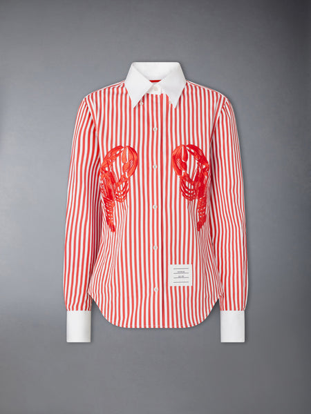 POPLIN UNIVERSITY STRIPE LOBSTER SHIRT RED