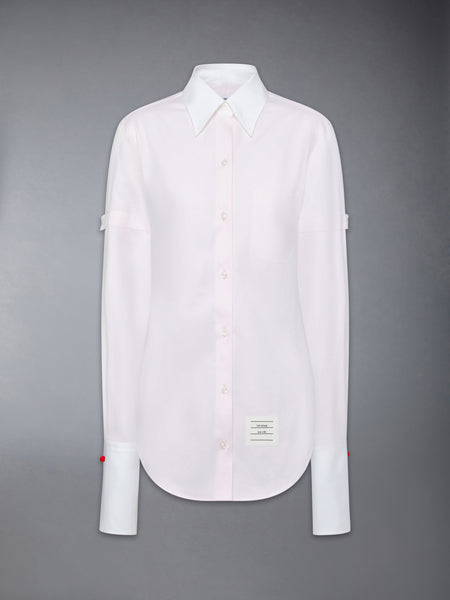 SOLID POPLIN ARMBAND FRENCH CUFF SHIRT LT PINK