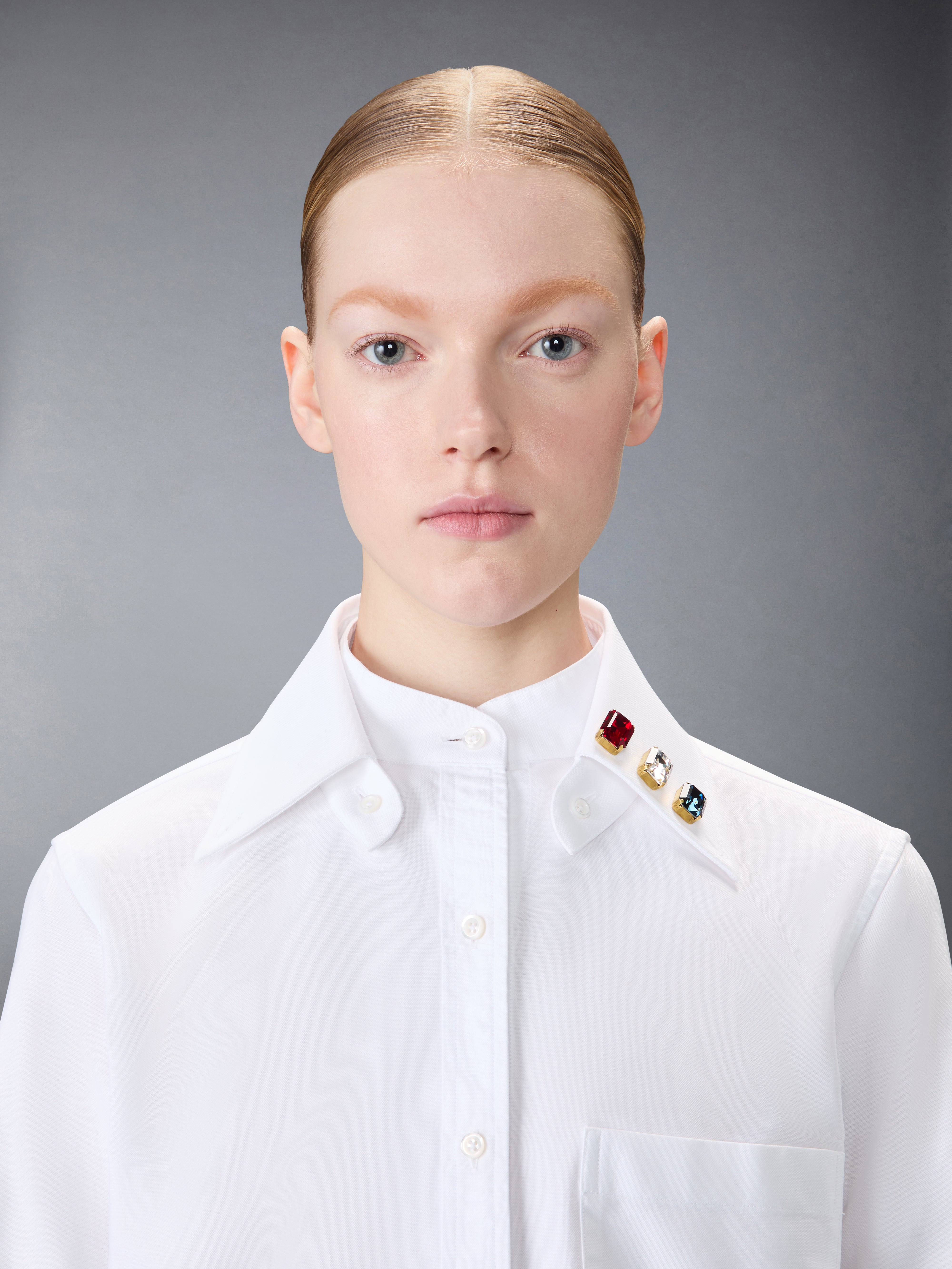 Oxford Shirt With Swarovki Crystals | Thom Browne