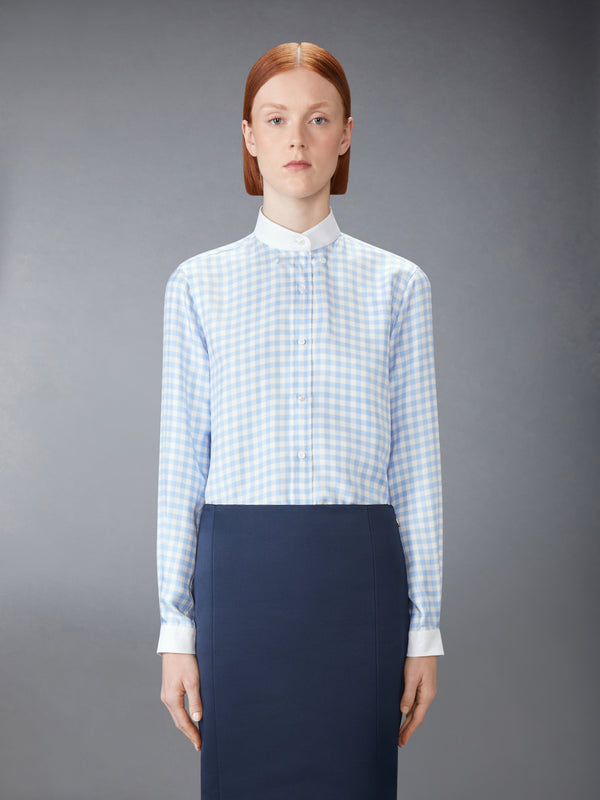 SILK TWILL GINGHAM SHIRT - image 1