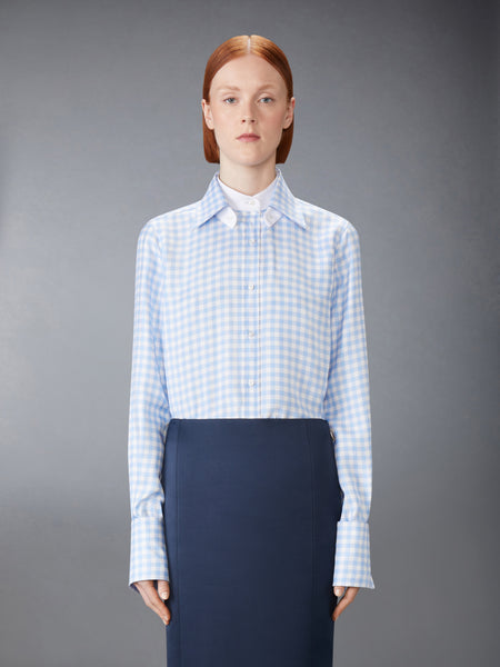 SILK TWILL GINGHAM SHIRT