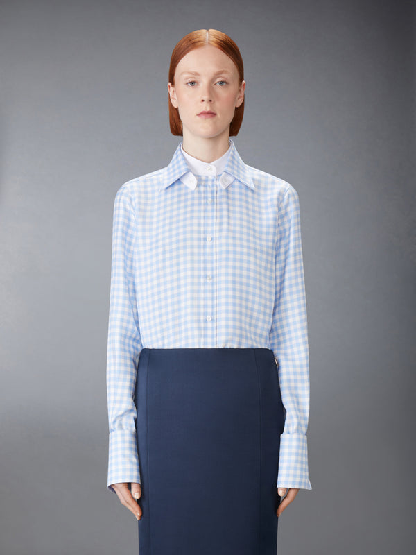 SILK TWILL GINGHAM SHIRT - image 2
