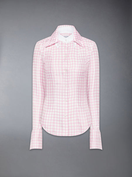 SILK TWILL GINGHAM SHIRT