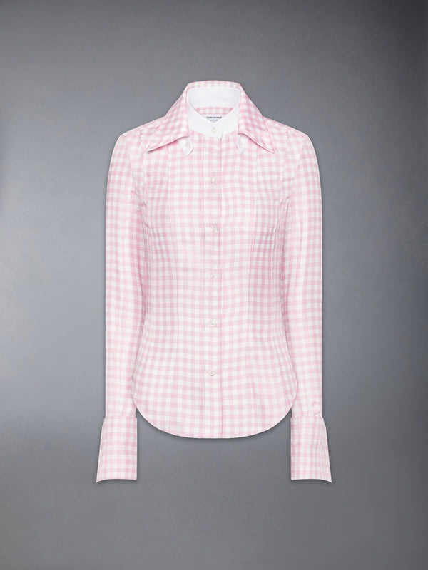 SILK TWILL GINGHAM SHIRT - featured image