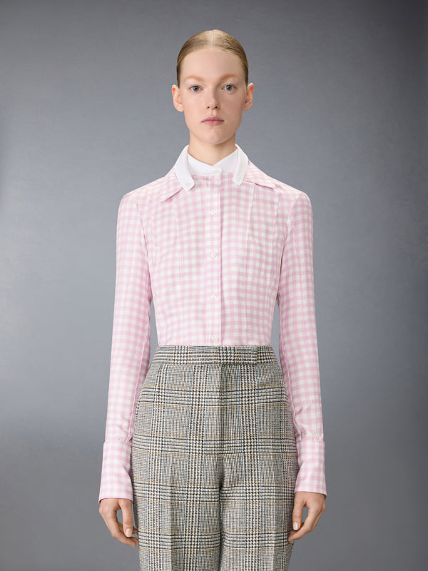 SILK TWILL GINGHAM SHIRT - image 2