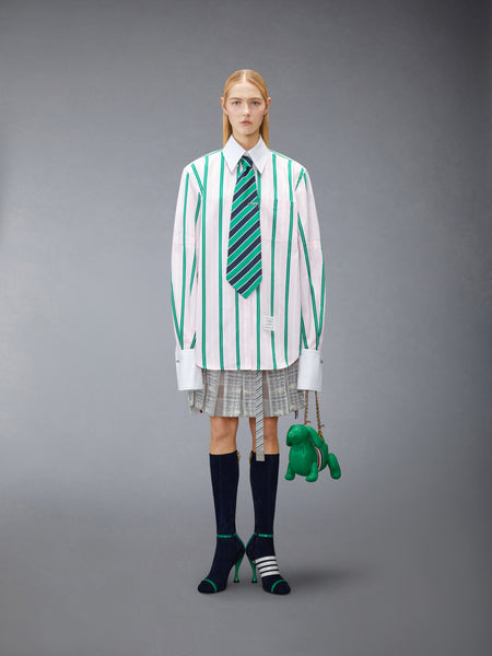 REP STRIPE POPLIN ARMBAND OVERSIZED SHIRT LT PINK