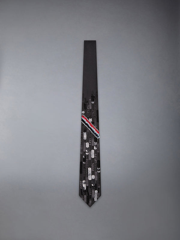 FRESCO WOOL EMBROIDERED SHORT TIE - featured image