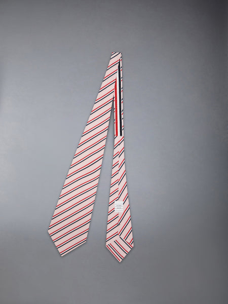 シルクコットン モガドール トリコロール ワイド ネクタイ ライト ピンク