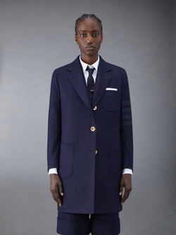 Flannel 4-Bar Sack Overcoat