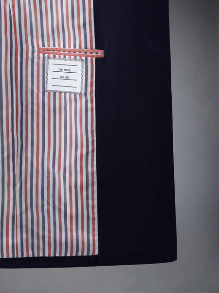 Flannel 4-Bar Sack Overcoat NAVY