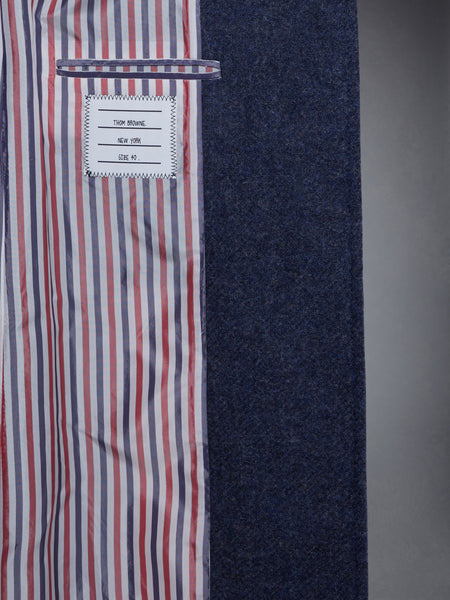 Solid Shetland Wide Lapel Overcoat BLUE