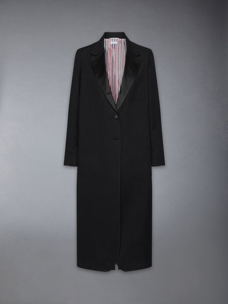 LINEN COTTON SACK OVERCOAT BLACK