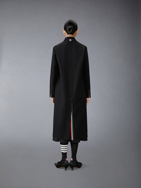 LINEN COTTON SACK OVERCOAT BLACK