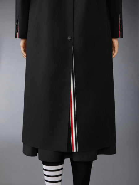 LINEN COTTON SACK OVERCOAT BLACK