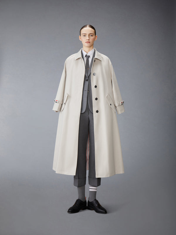 WATERPROOF COTTON TWILL RAGLAN TRENCH OVERCOAT - image 4