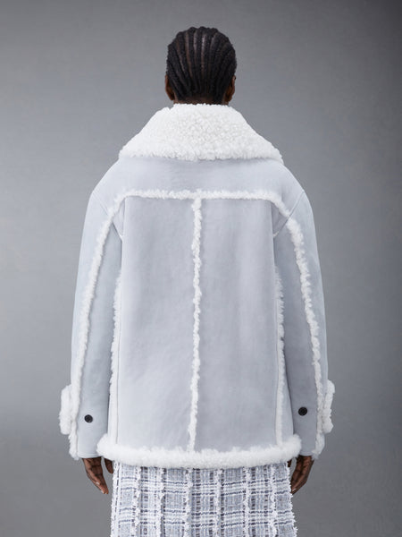 Shearling Pea Coat GREY/WHITE