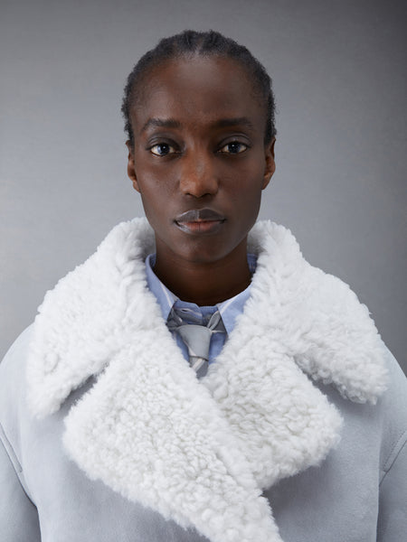 Shearling Pea Coat GREY/WHITE