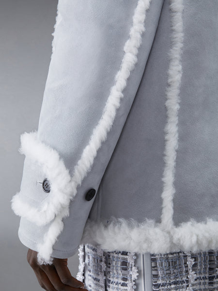 Shearling Pea Coat GREY/WHITE