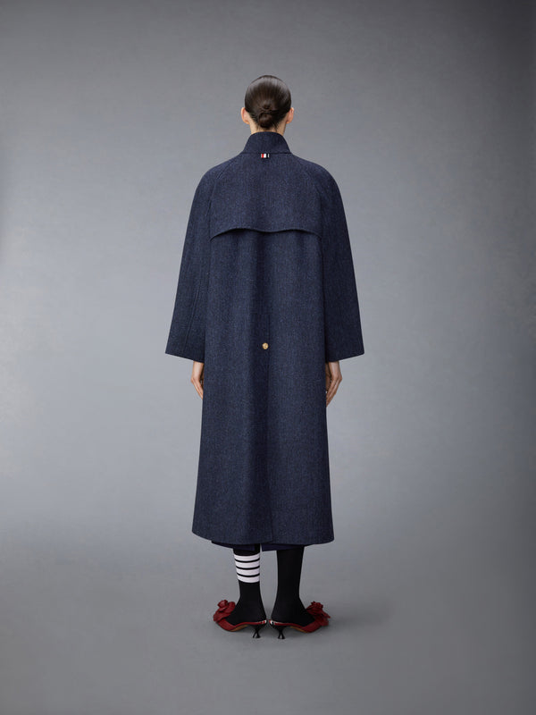HERRINGBON HARRIS TWEED MIDI RAGLAN FUNNEL NECK COAT - image 3