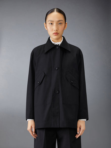TYPEWRITER CLOTH GARDENING COAT BLACK