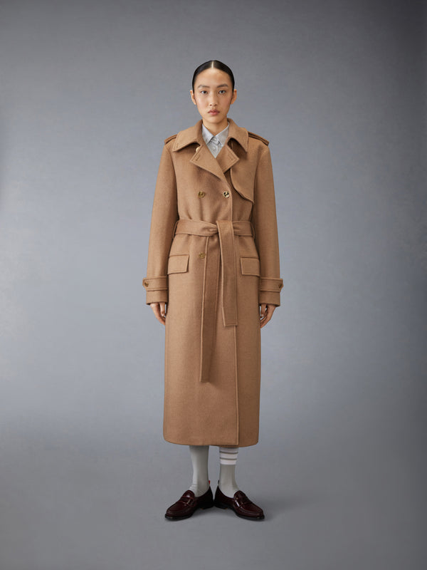 CAMEL HAIR ELONGATED TRENCH COAT