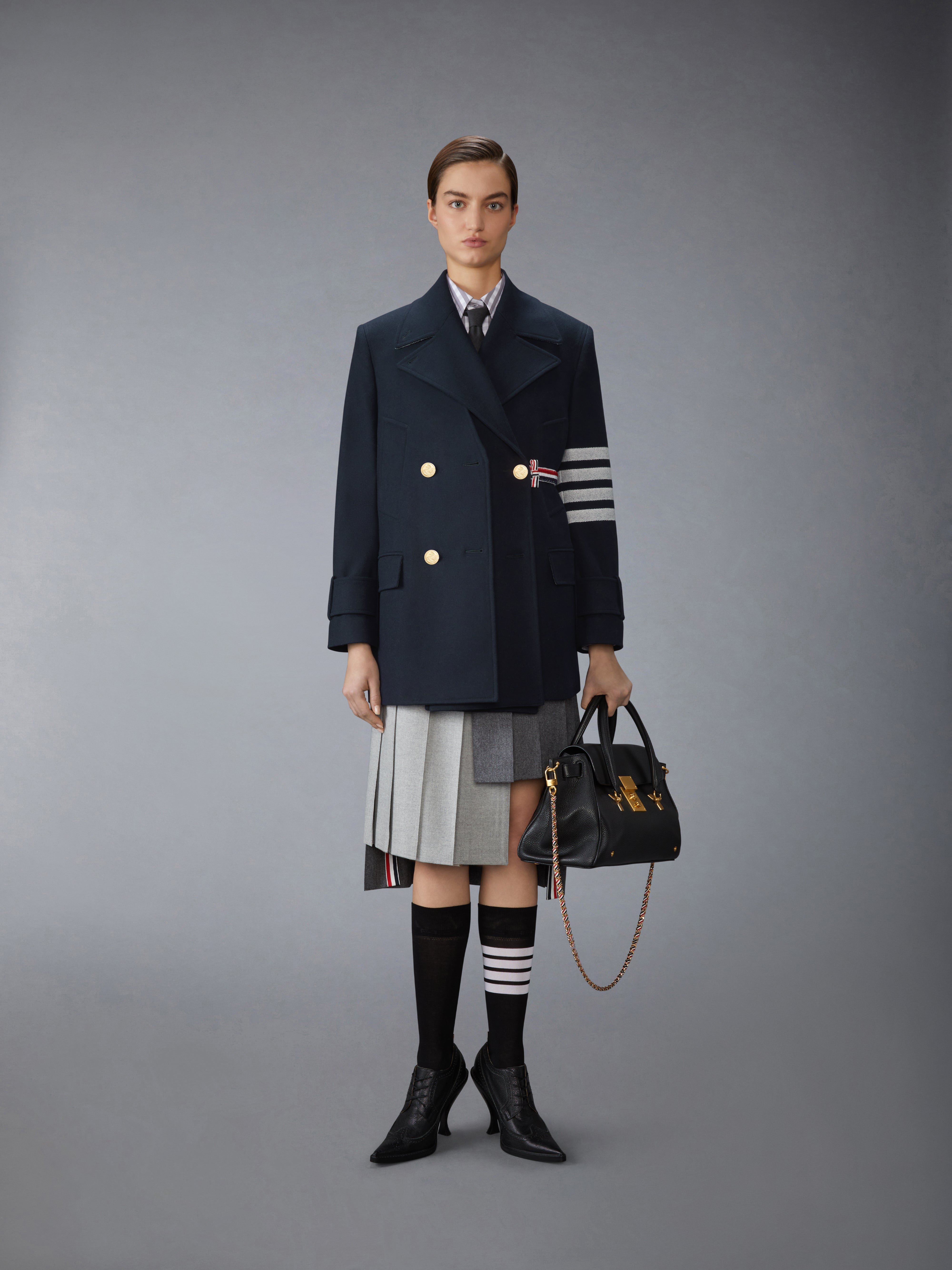[Ⓜ︎asako様]OVERCOAT Melton Notch Coat NAVY Men's Naval Officers Long Overcoat 790