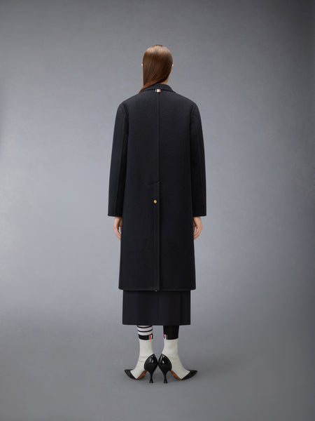 WOOL UNCONSTRUCTED BELL SLEEVE OVERCOAT NAVY
