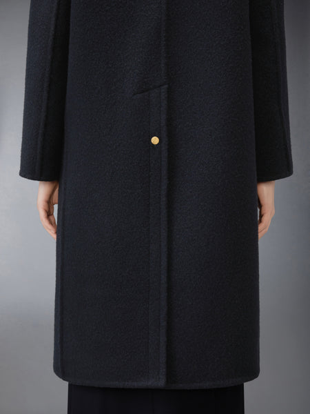 WOOL UNCONSTRUCTED BELL SLEEVE OVERCOAT NAVY
