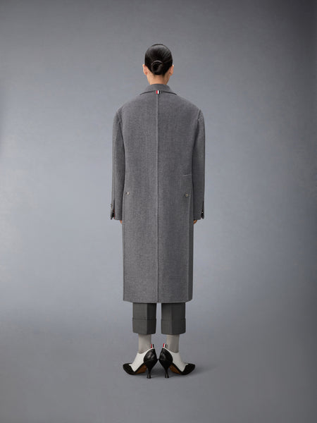 UNCONSTRUCTED BOILED WOOL CHESTERFIELD OVERCOAT MED GREY