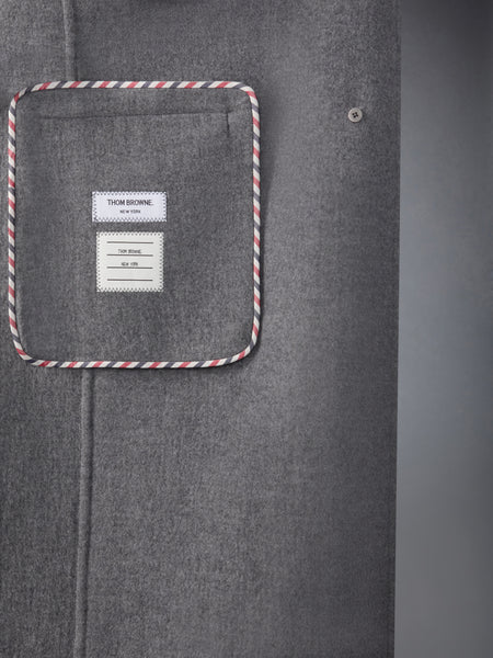 UNCONSTRUCTED BOILED WOOL CHESTERFIELD OVERCOAT MED GREY