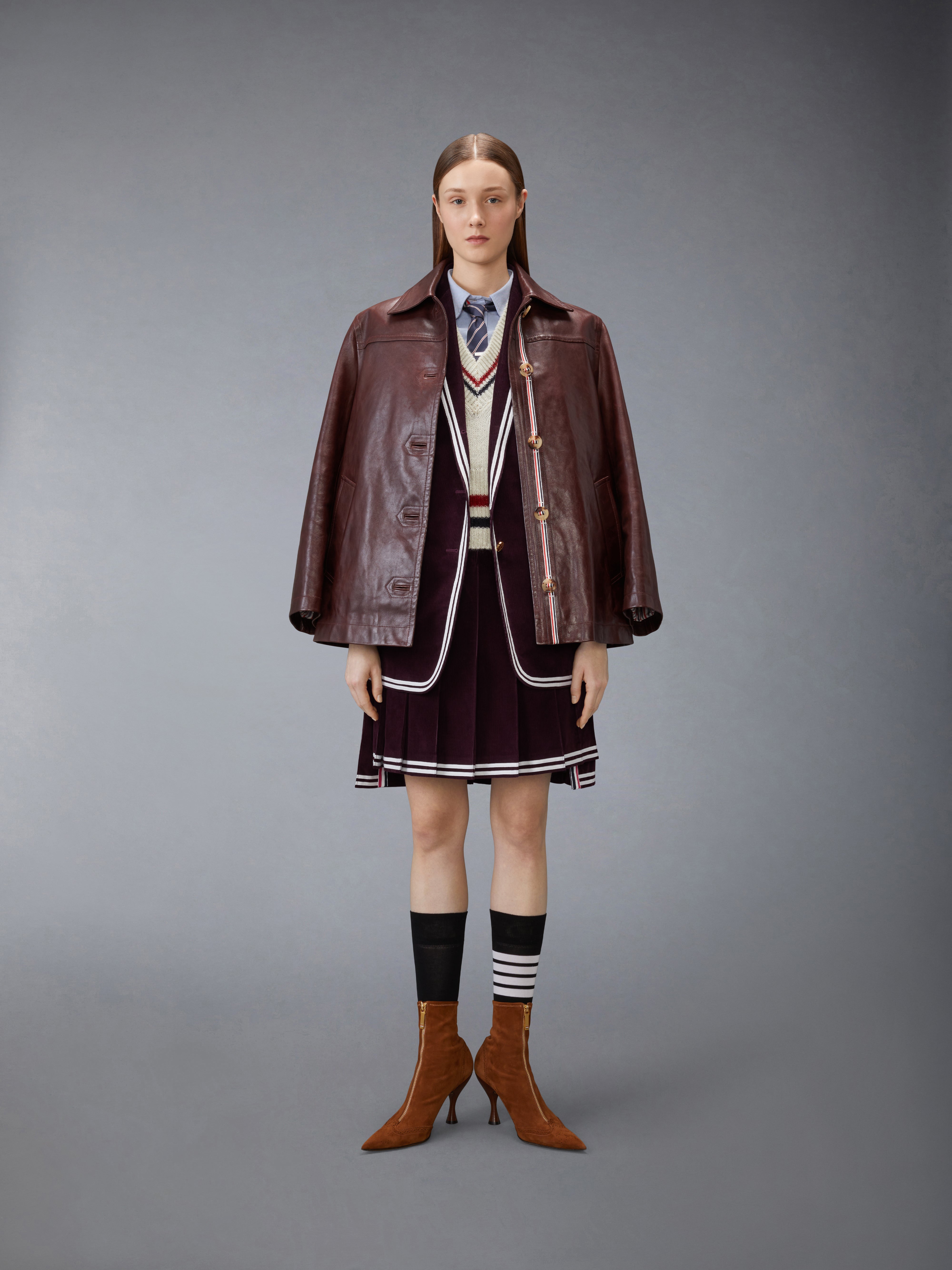レザー ドックサイド コート | Thom Browne