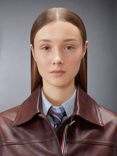 LEATHER DOCKSIDE COAT BURGUNDY