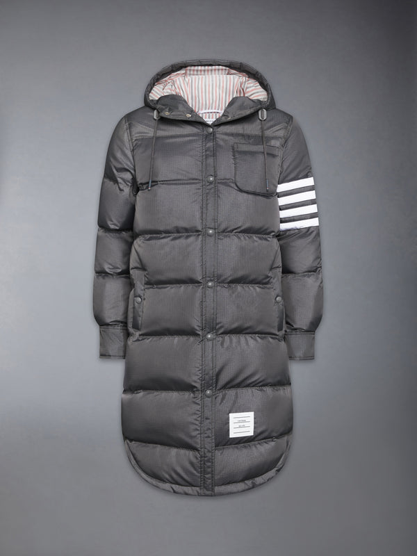 SHINY RIPSTOP LIGHTWEIGHT DOWN FILLED 4-BAR PARKA - featured image