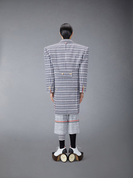 GROSGRAIN TWEED OVERSIZED BAL COLLAR OVERCOAT MED GREY
