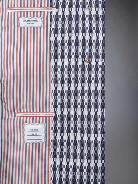 GROSGRAIN TWEED OVERSIZED BAL COLLAR OVERCOAT MED GREY