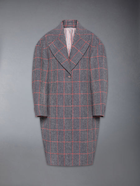 CHECK HUNTING TWEED COCOON COAT