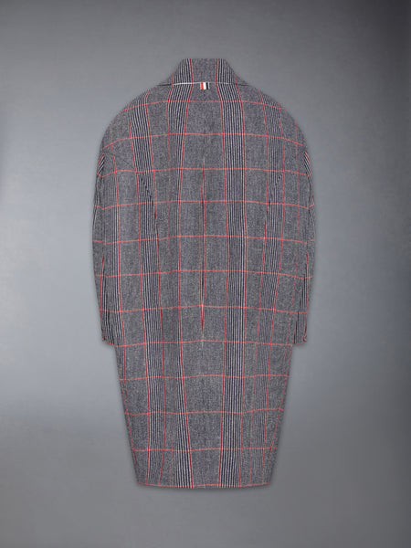 CHECK HUNTING TWEED COCOON COAT