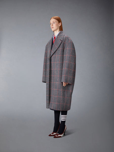 CHECK HUNTING TWEED COCOON COAT