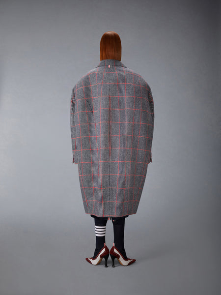CHECK HUNTING TWEED COCOON COAT
